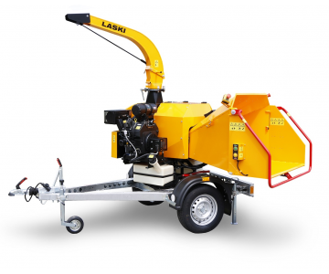 Powerful chipper with petrol engine on braked chassis (26,5 HP) LS 160 PB